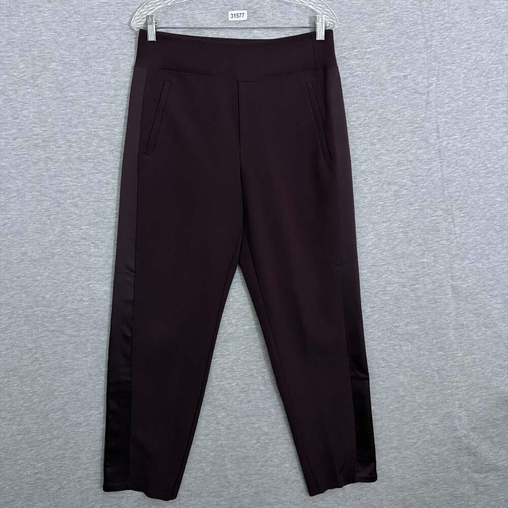 Athleta Women's Size 8 Burgundy High Waisted Endless Zip Pocket Trouser Pants